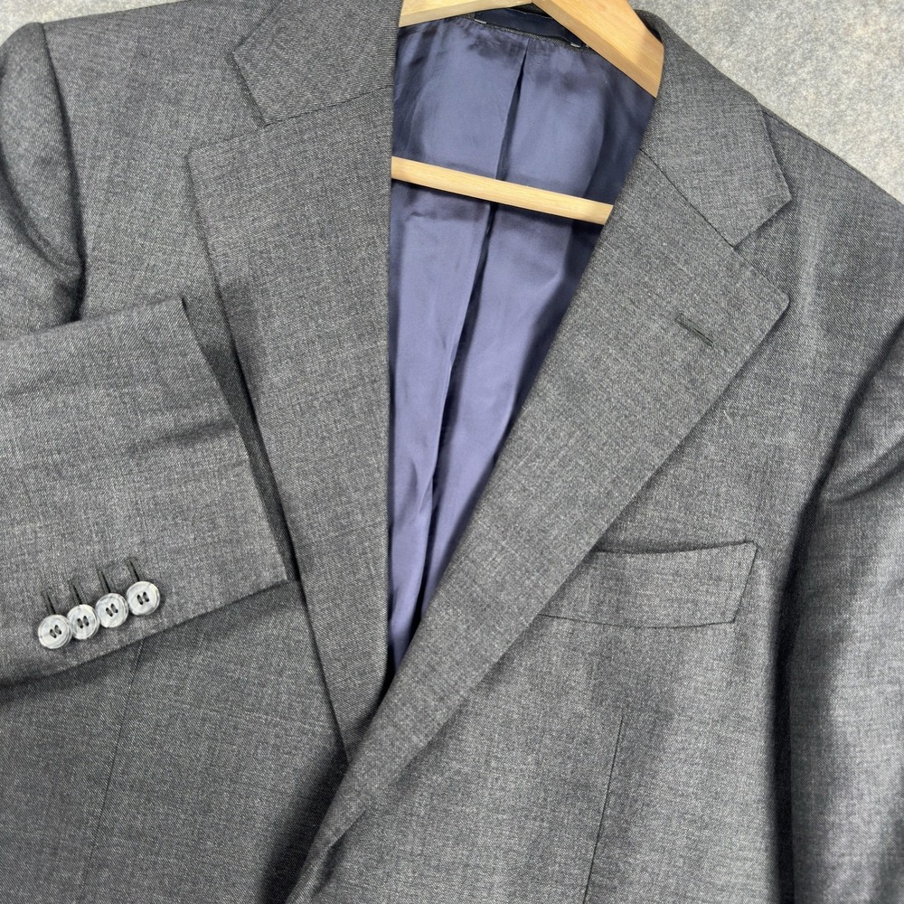 Suitsupply Lazio Blazer Mens 38L Gray Wool Slim Fit Two Button Suit Jacket